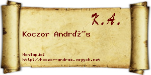 Koczor András névjegykártya
