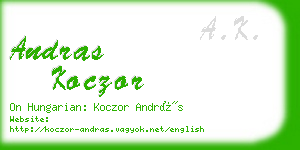 andras koczor business card